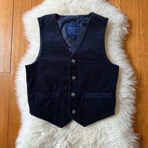 Janie and Jack Velvet Navy Blue Vest